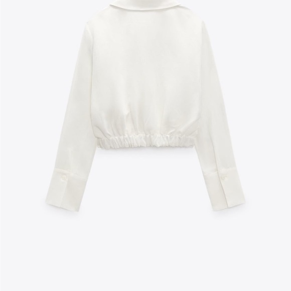 NWT Zara Pleated Linen Blend Blouse Small - Picture 3 of 3